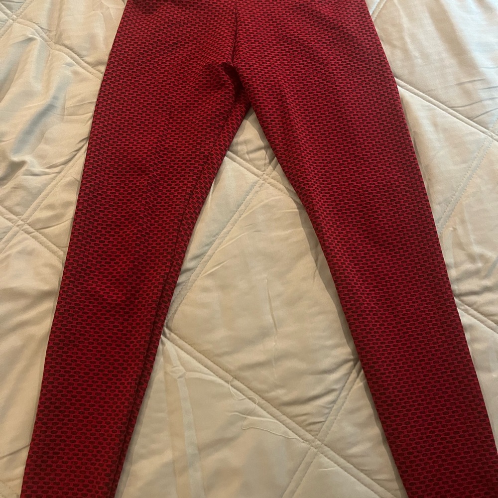 Red Patterned Leggings